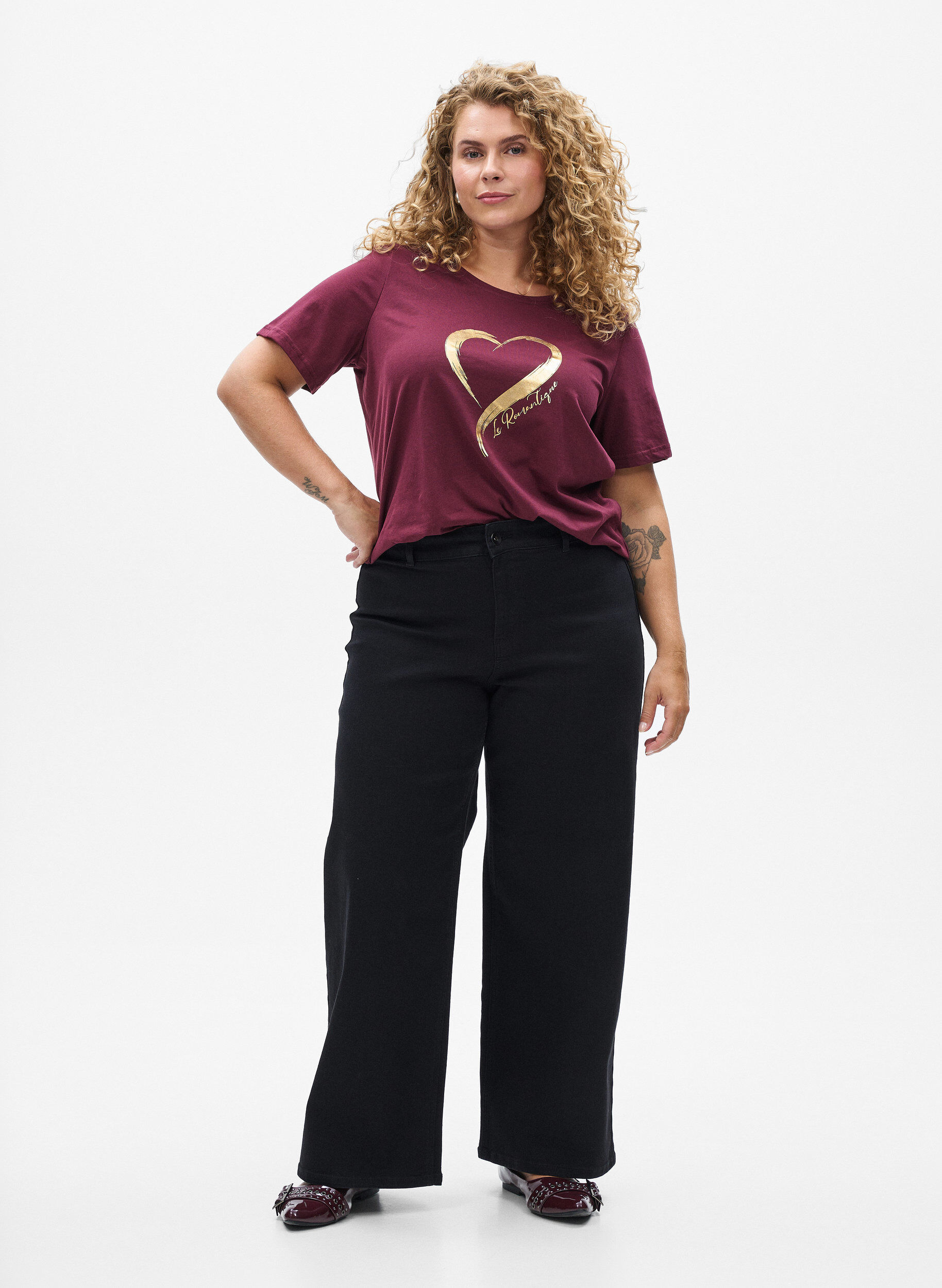 ZizziT-shirt met print, Rood, Model image number 1