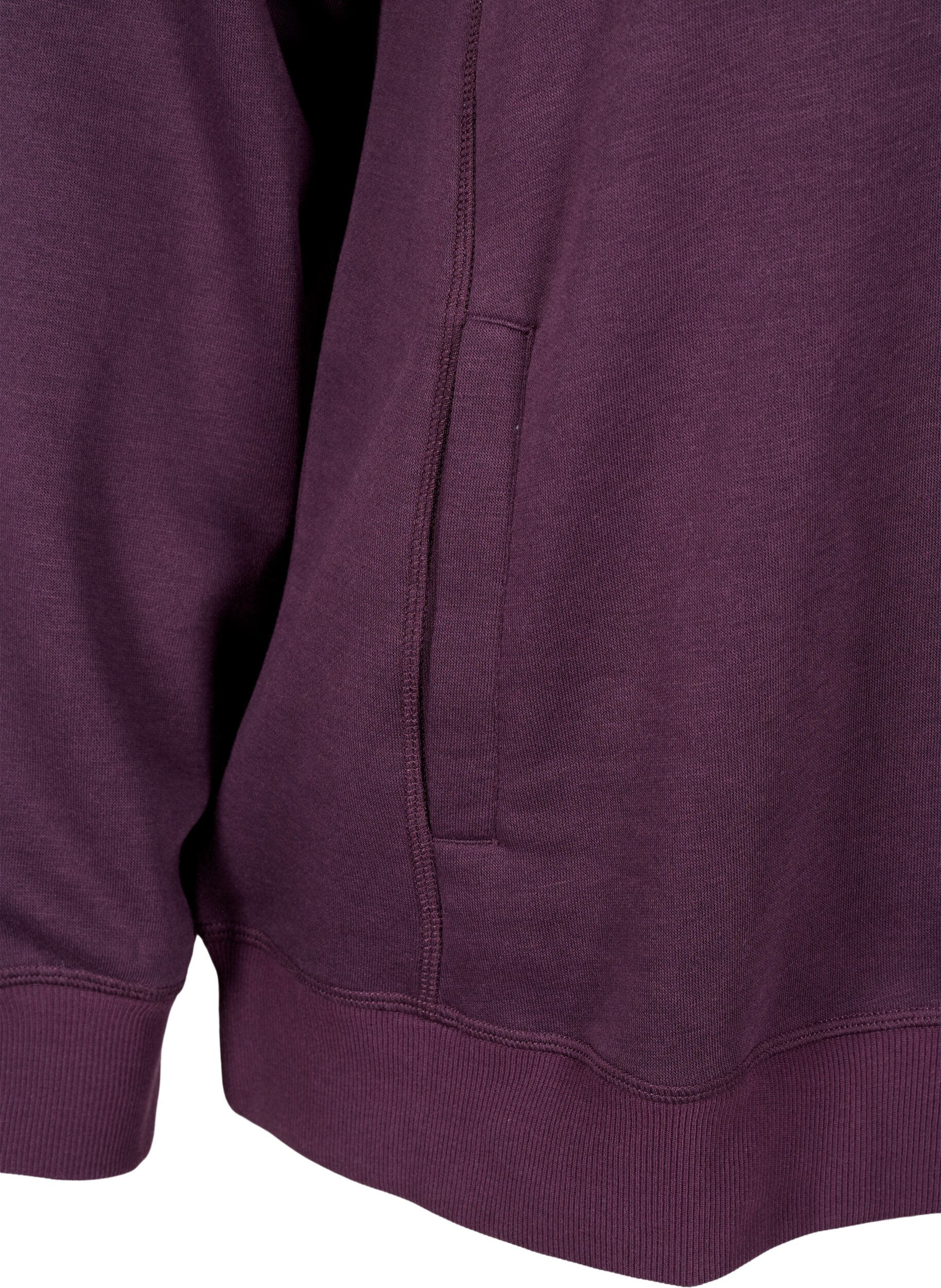Zizzi FLASH - Sweatshirt met hoge kraag, Plum Perfect, Packshot image number 3