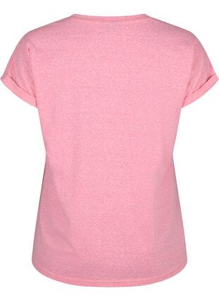 Gemêleerd T-shirt met korte mouwen, Strawberry Pink Mel., Packshot image number 1