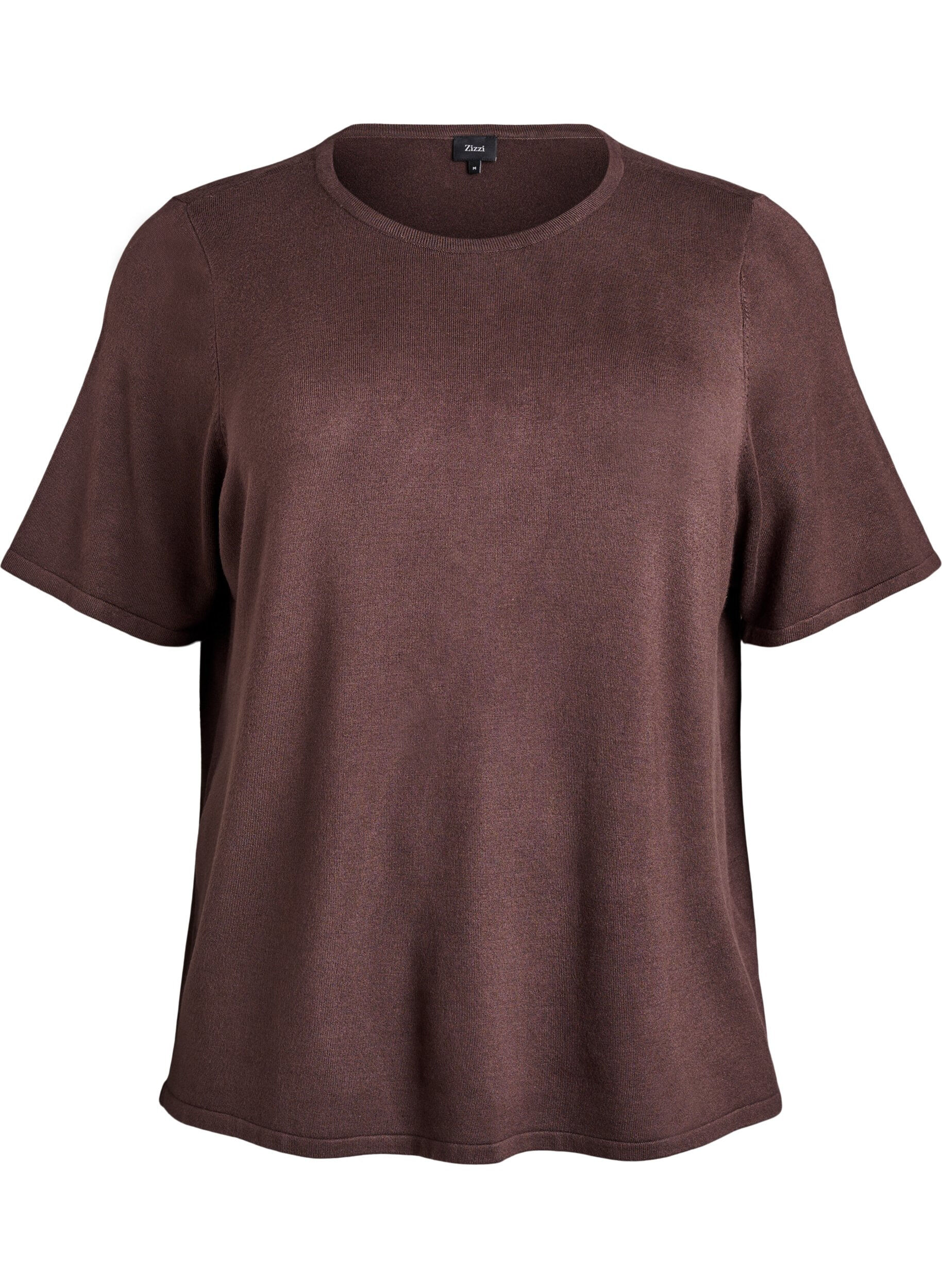 Gebreide blouse met korte mouwen van viscose