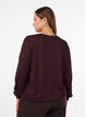 Blouse met verticale structuur en glitterdraad, Rood, Model image number 2