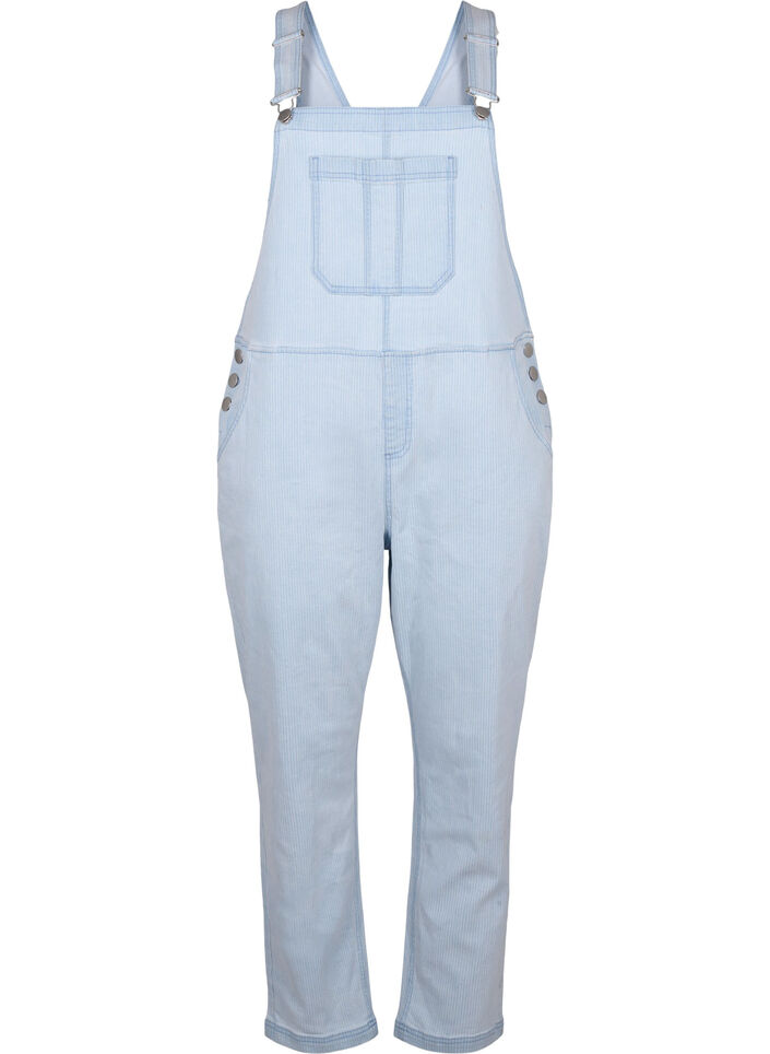 Gestreepte denim overall, L. Blue Denim Stripe, Packshot image number 0