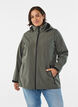 Korte softshell jas met afneembare capuchon, Grijs, Model image number 0