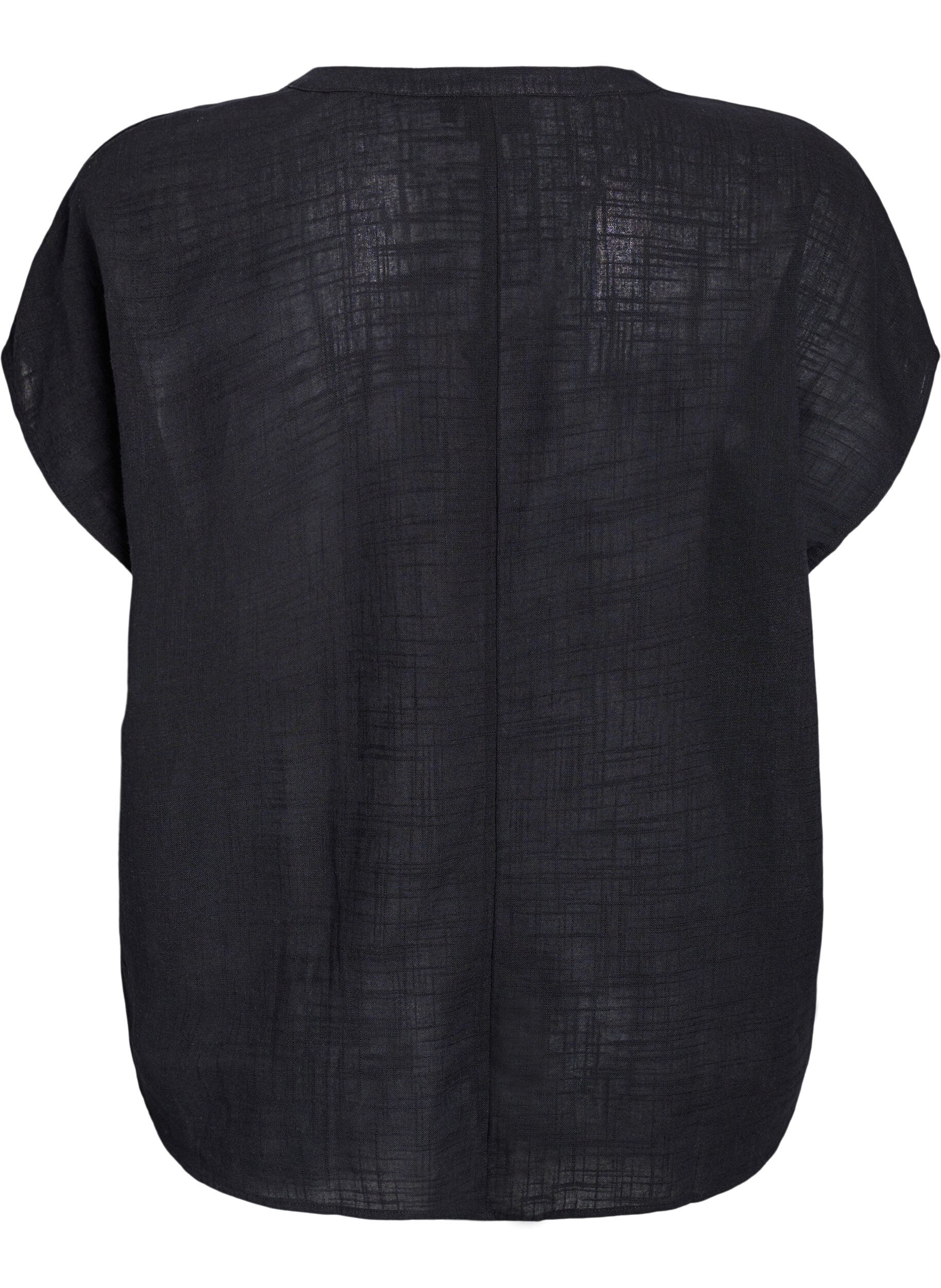 Zizzi FLASH - Losse blouse met kapmouwen, Zwart, Packshot image number 1