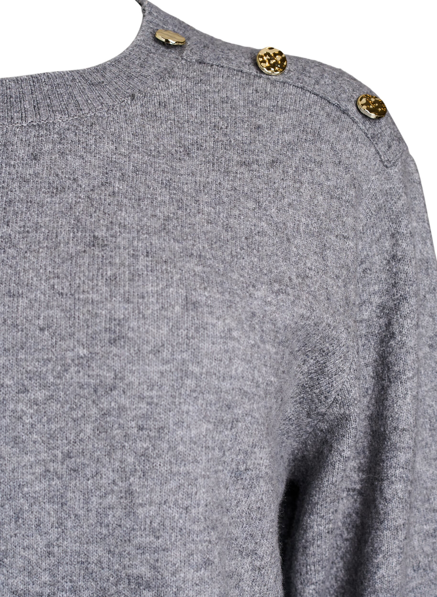 ZizziBreisel blouse met knoopdetail, Grijs, Packshot image number 2
