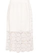 Kanten midirok met een elastische tailleband, Wit, Packshot image number 1