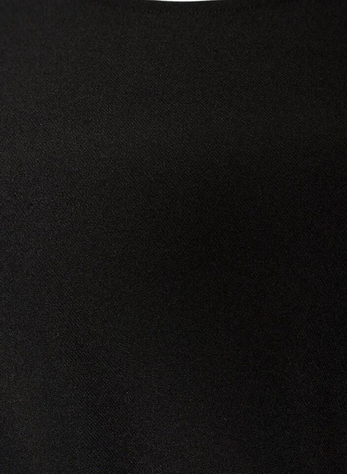 Jersey jurk met drapering en decoratieve gesp, Zwart, Packshot image number 2