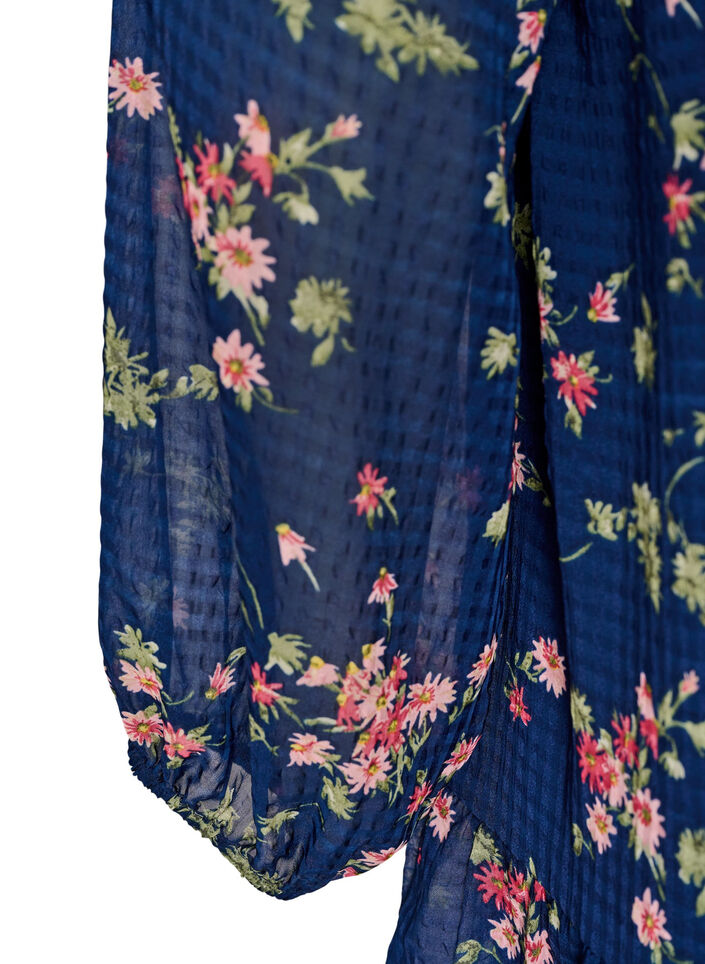 A-lijn tuniek met bloemenprint, Blauw, Packshot image number 3