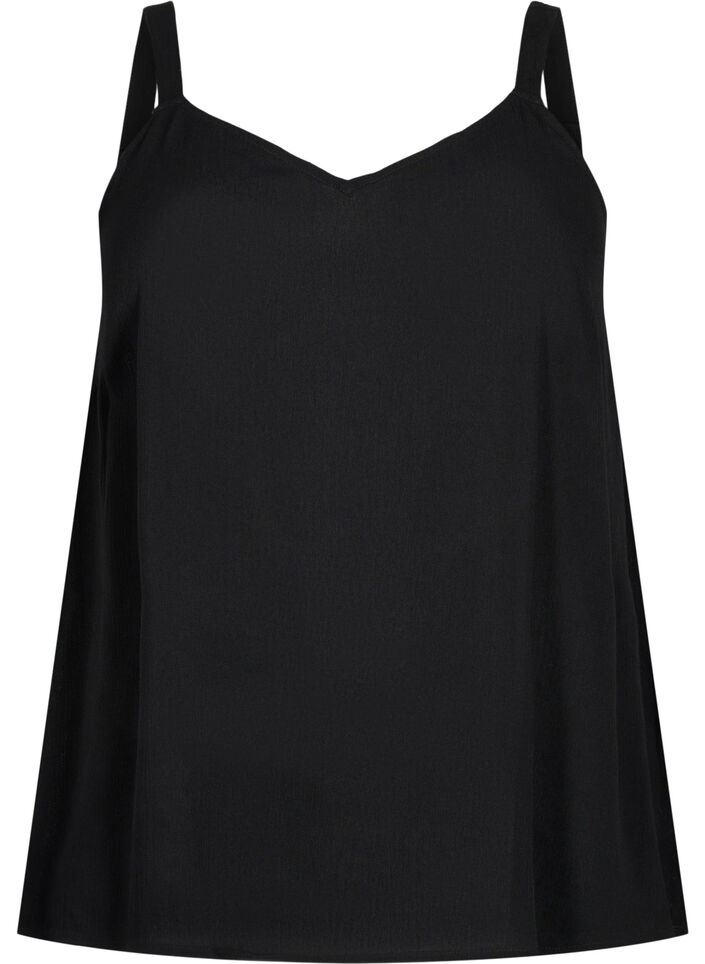 Mouwloze top in viscose, Black, Packshot image number 0
