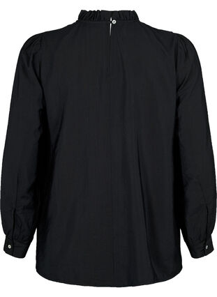Viscose blouse met franjes, Black, Packshot image number 1