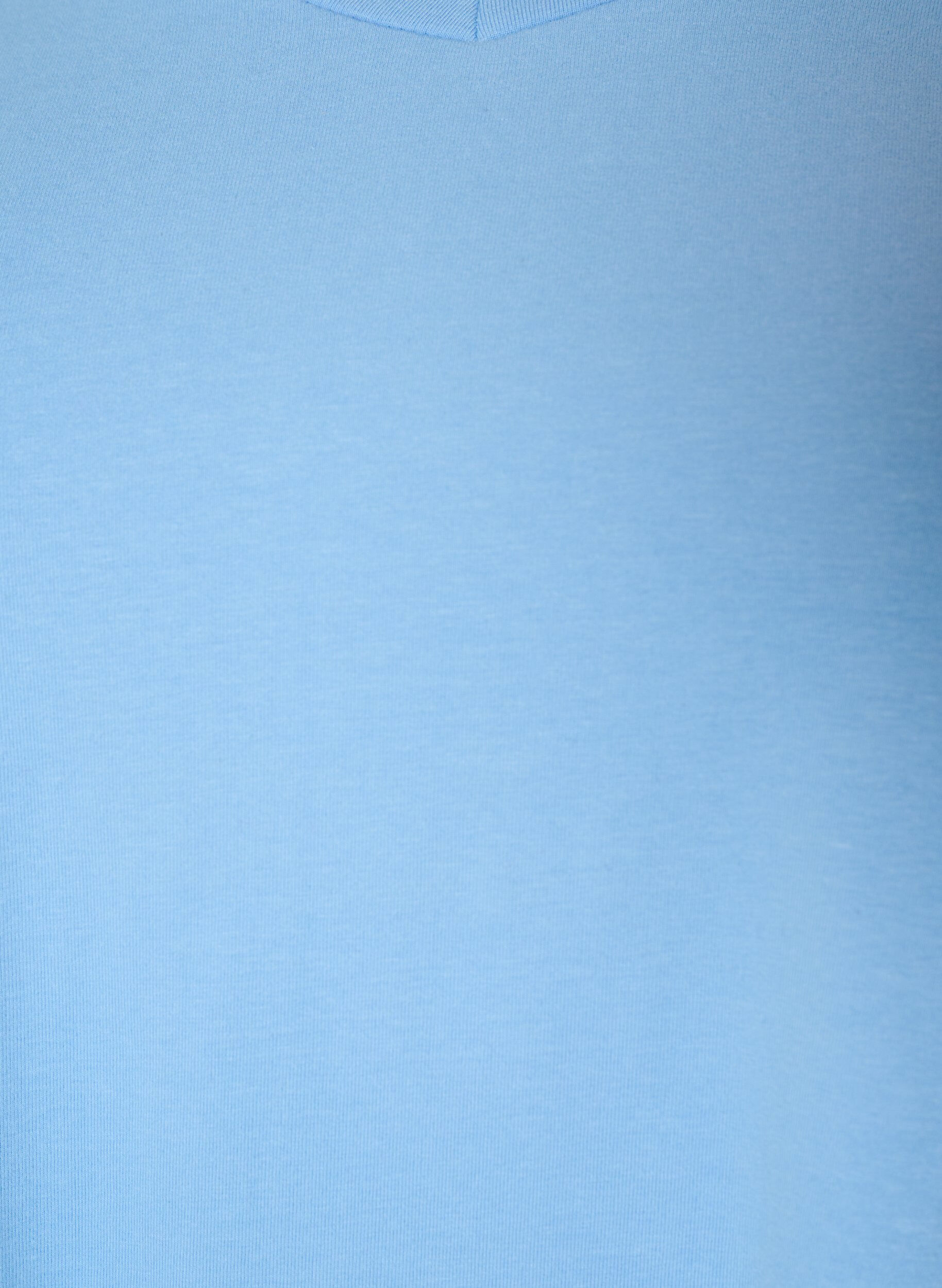 ZizziBasic t-shirt in effen kleur met katoen, Blauw, Packshot image number 2