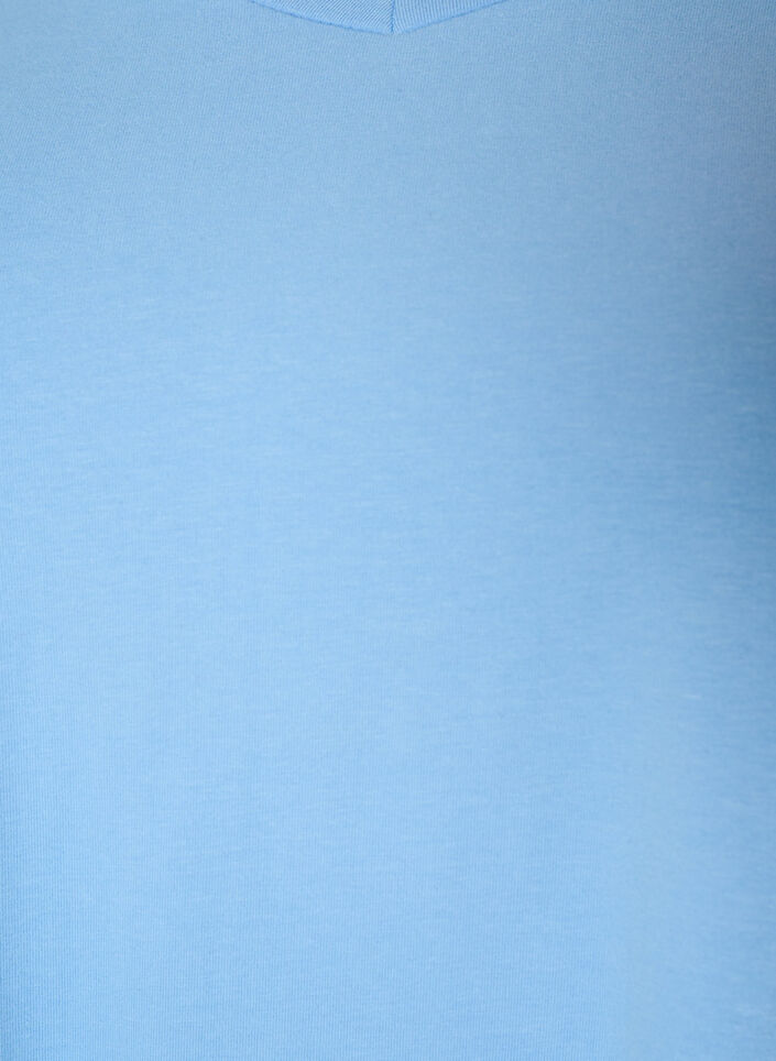 Basic t-shirt in effen kleur met katoen, Blauw, Packshot image number 2
