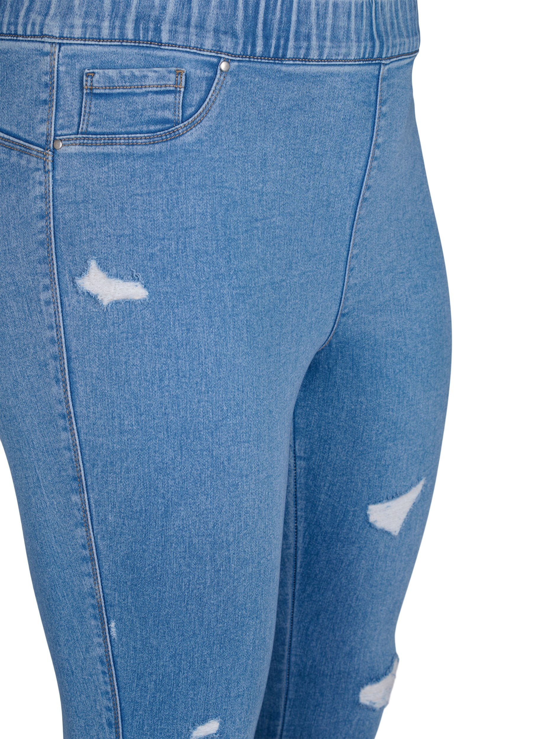 Zizzi Gescheurde jeggings, Light Blue, Packshot image number 2