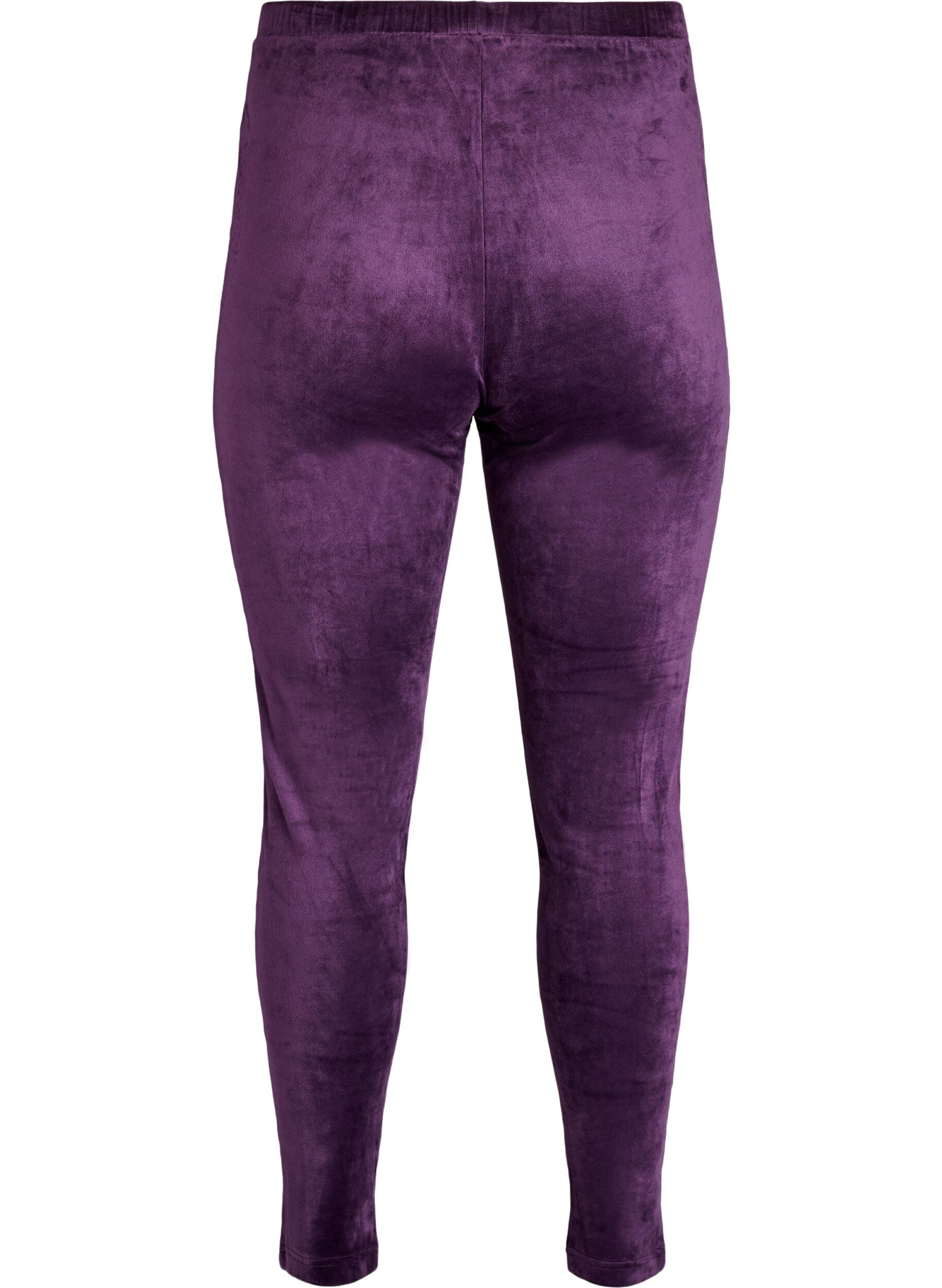 Zizzi Aansluitende velours leggings, Paars, Packshot image number 1