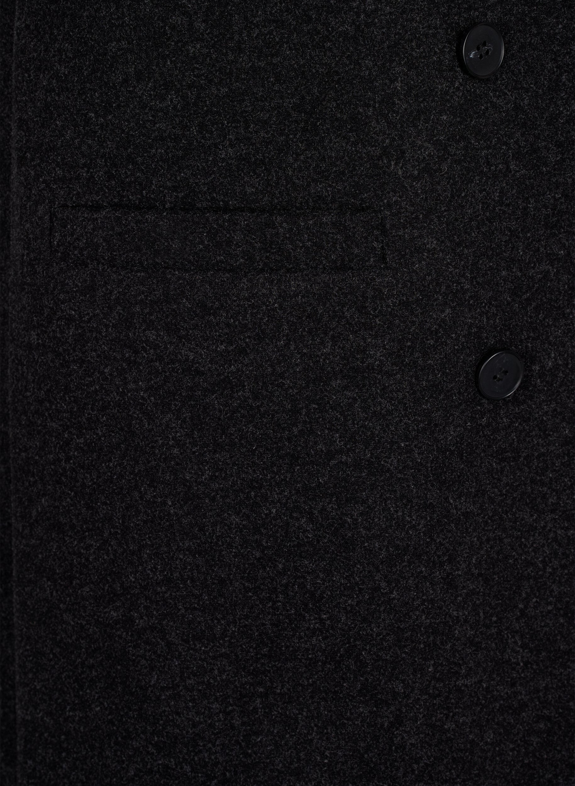 Zizzi Lang vest in wollen look, Dark Grey Melange, Packshot image number 3