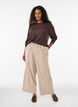 Gebreide blouse met ronde hals, Bruin, Model image number 1