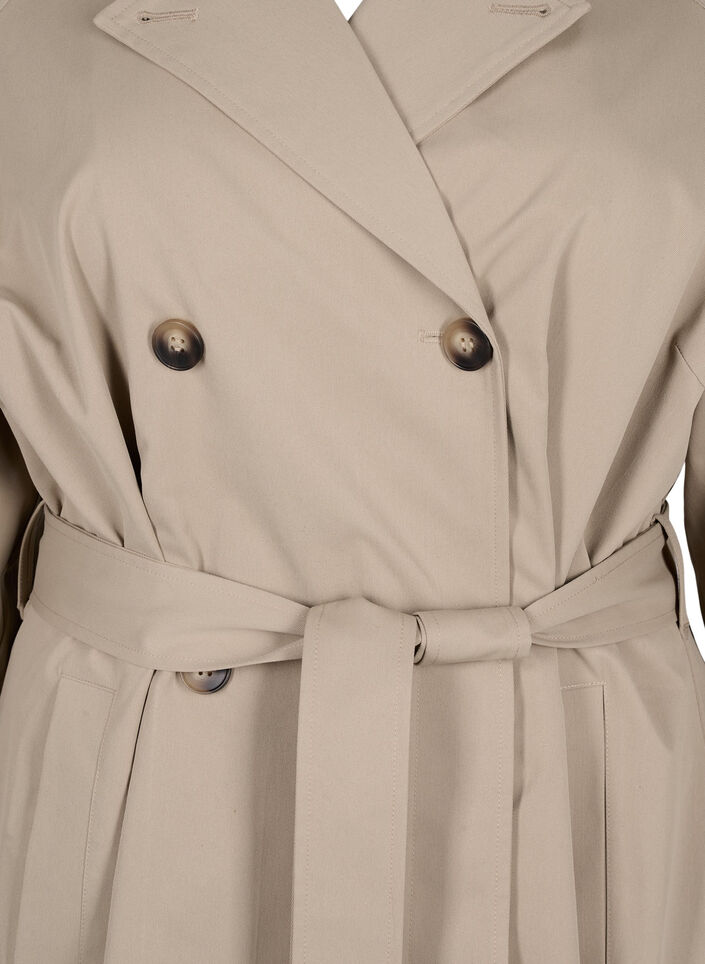 Klassieke lange trenchcoat met riem, Chinchilla, Packshot image number 2