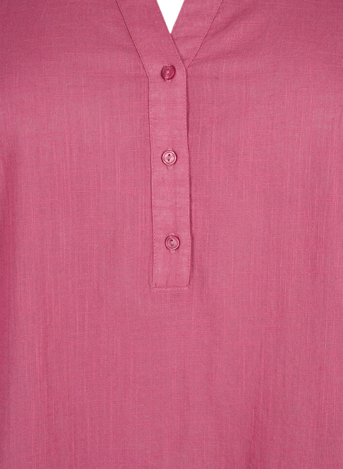 Katoenen overhemdblouse met V-hals, Malaga, Packshot image number 2