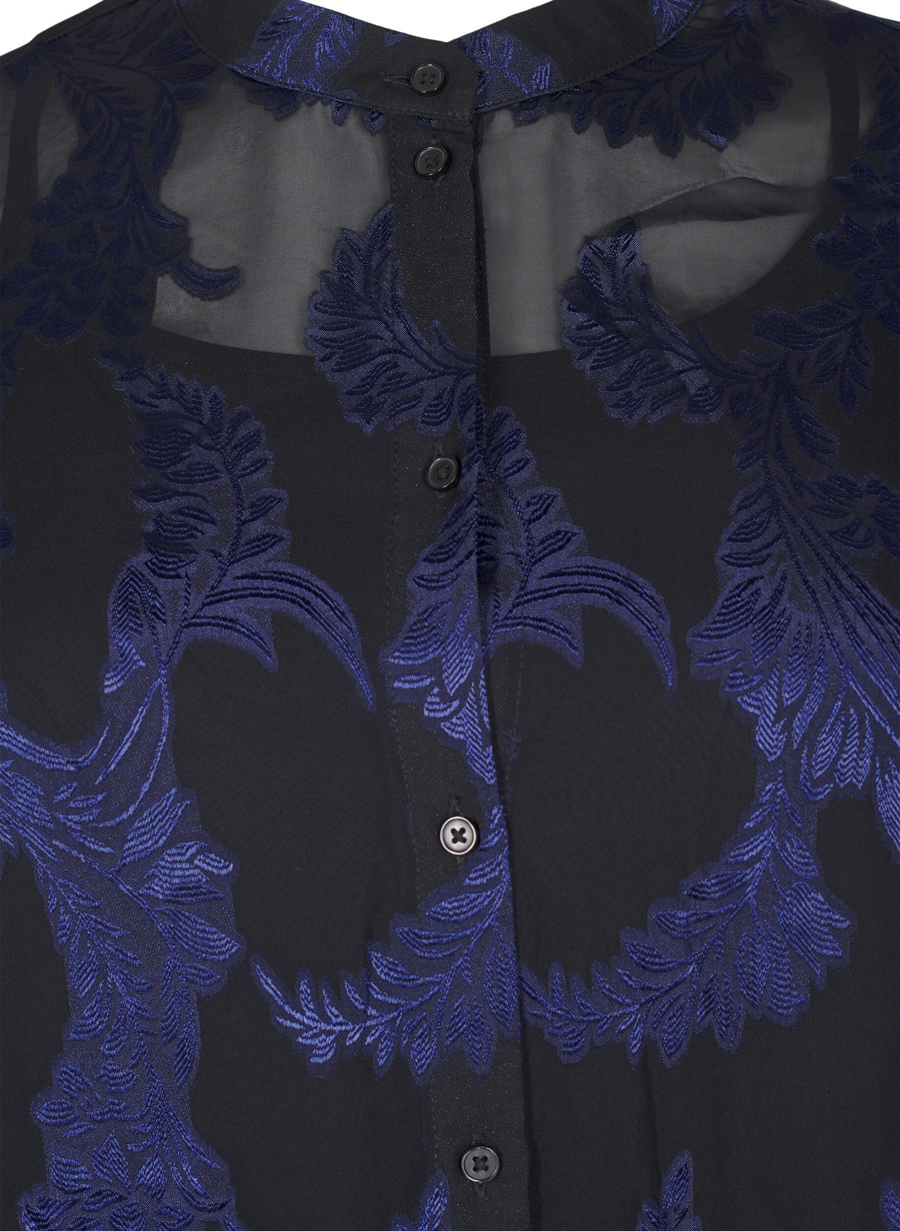 Zizzi Chiffon tuniek met jacquard patroon, Evening Blue, Packshot image number 2