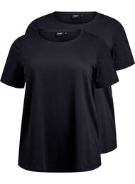 FLASH - 2-pack T-shirts met ronde hals, Black/Black