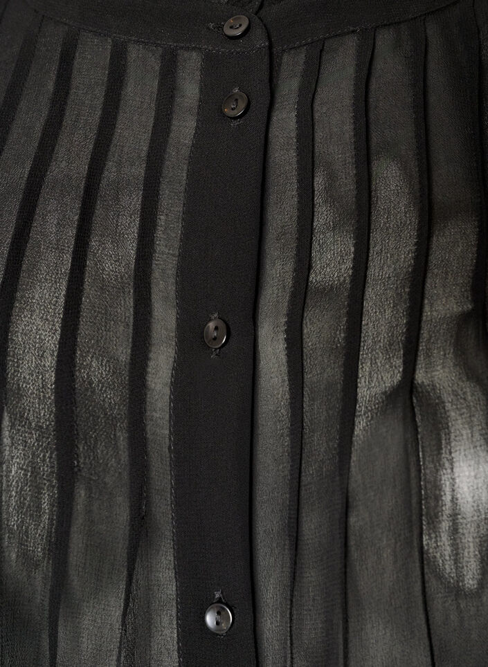 Viscose blouse met een ruchekraag, Zwart, Packshot image number 2