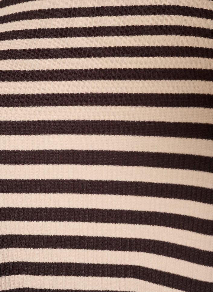Gestreepte blouse met lange mouwen, Bruin, Packshot image number 2