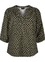 Katoenen blouse met 3/4 mouwen en print, Forest Night Dot