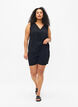 Mouwloze top met kreukeffecten, Zwart, Model image number 1