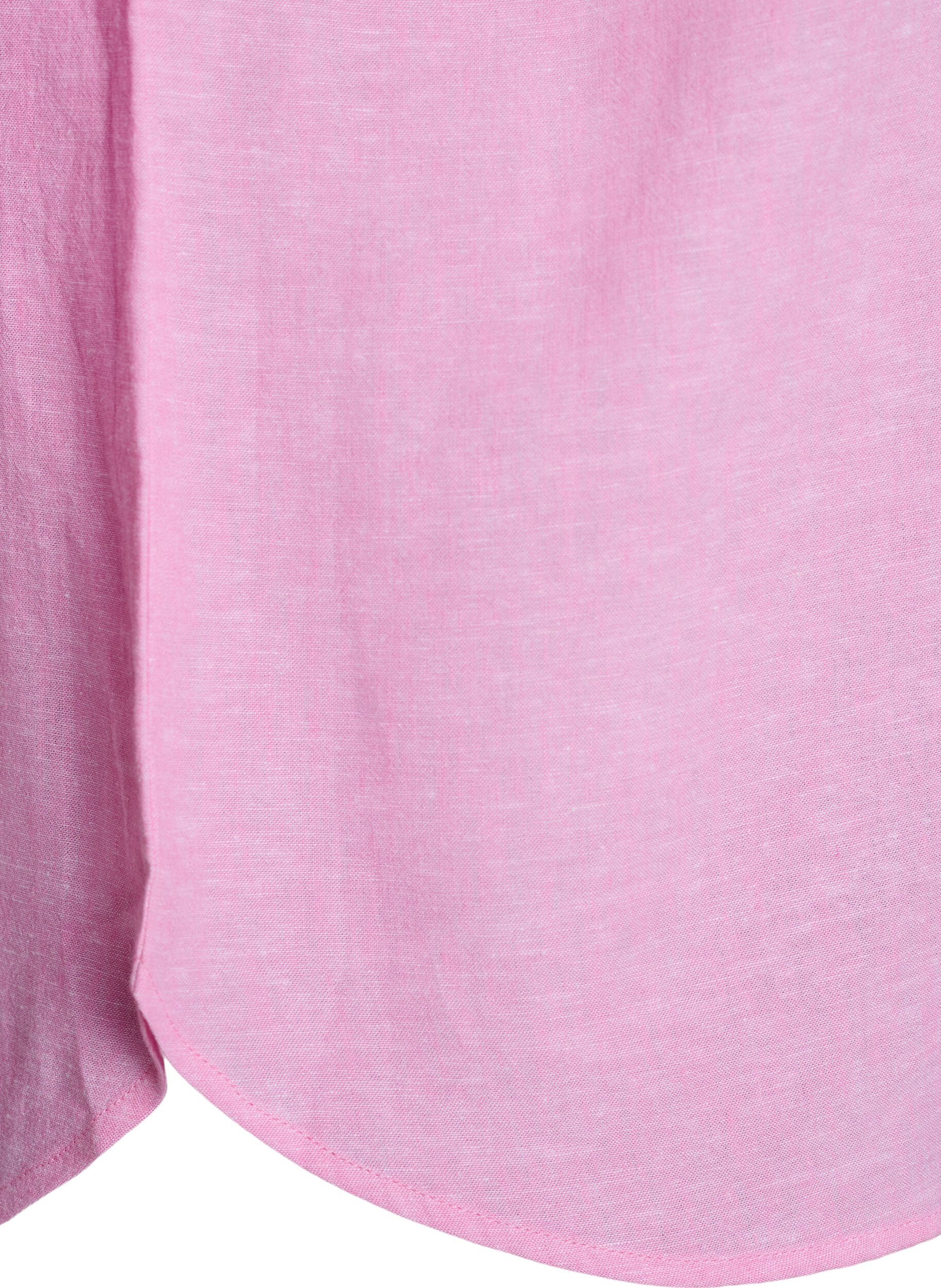 Zizzi Linnen en viscose shirt met 3/4 mouwen, Roze, Packshot image number 3