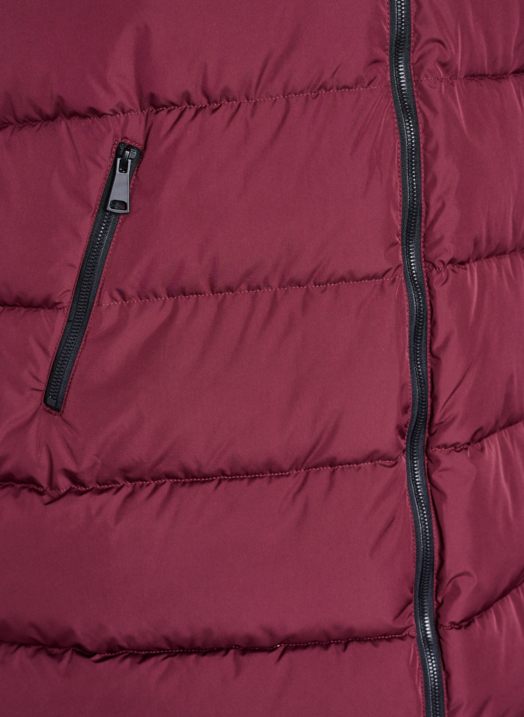 ZizziLange vest met capuchon en zakken, Rood, Packshot image number 3