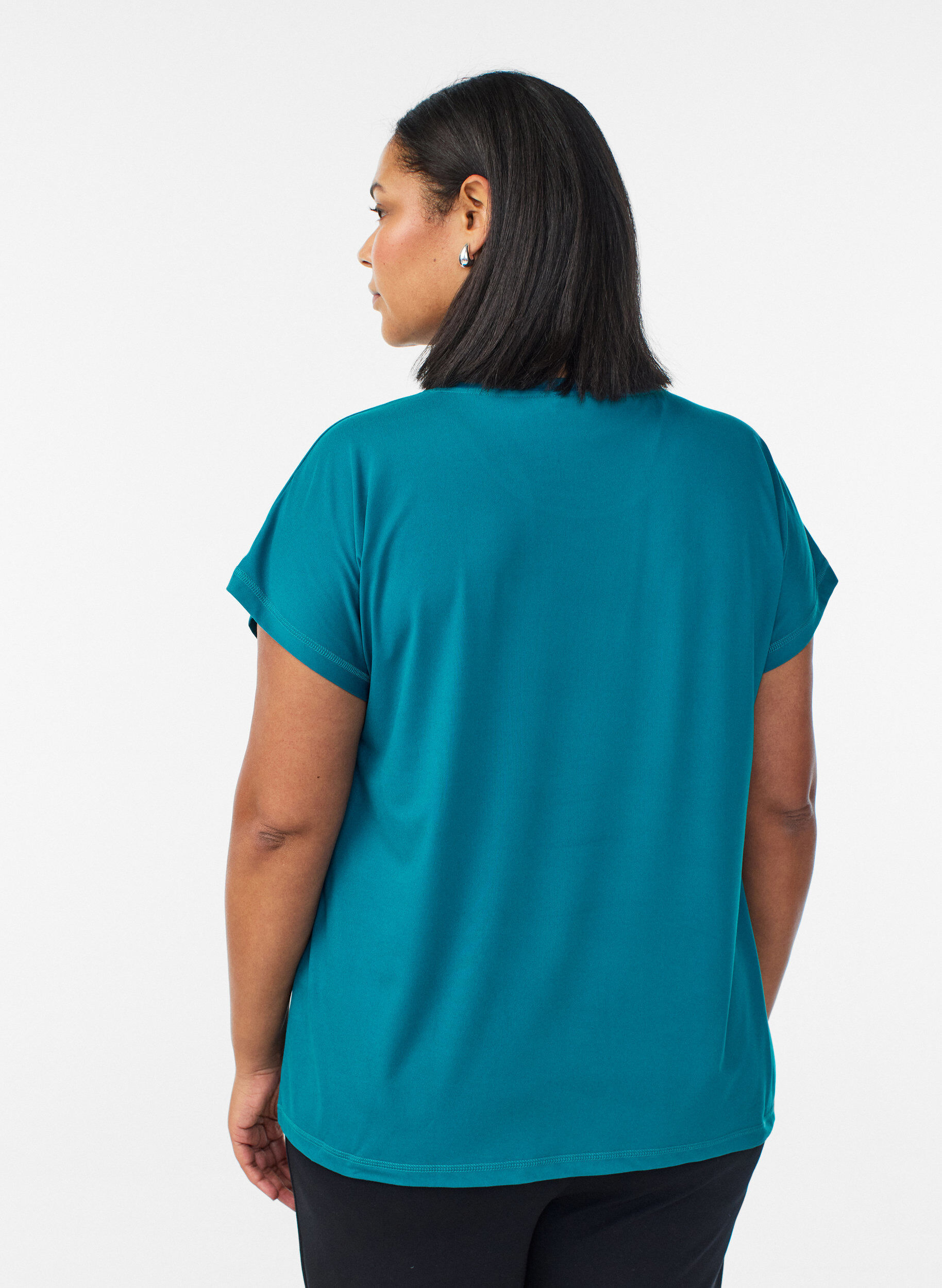 ZizziEffen gekleurd trainingsshirt, Groen, Model image number 2