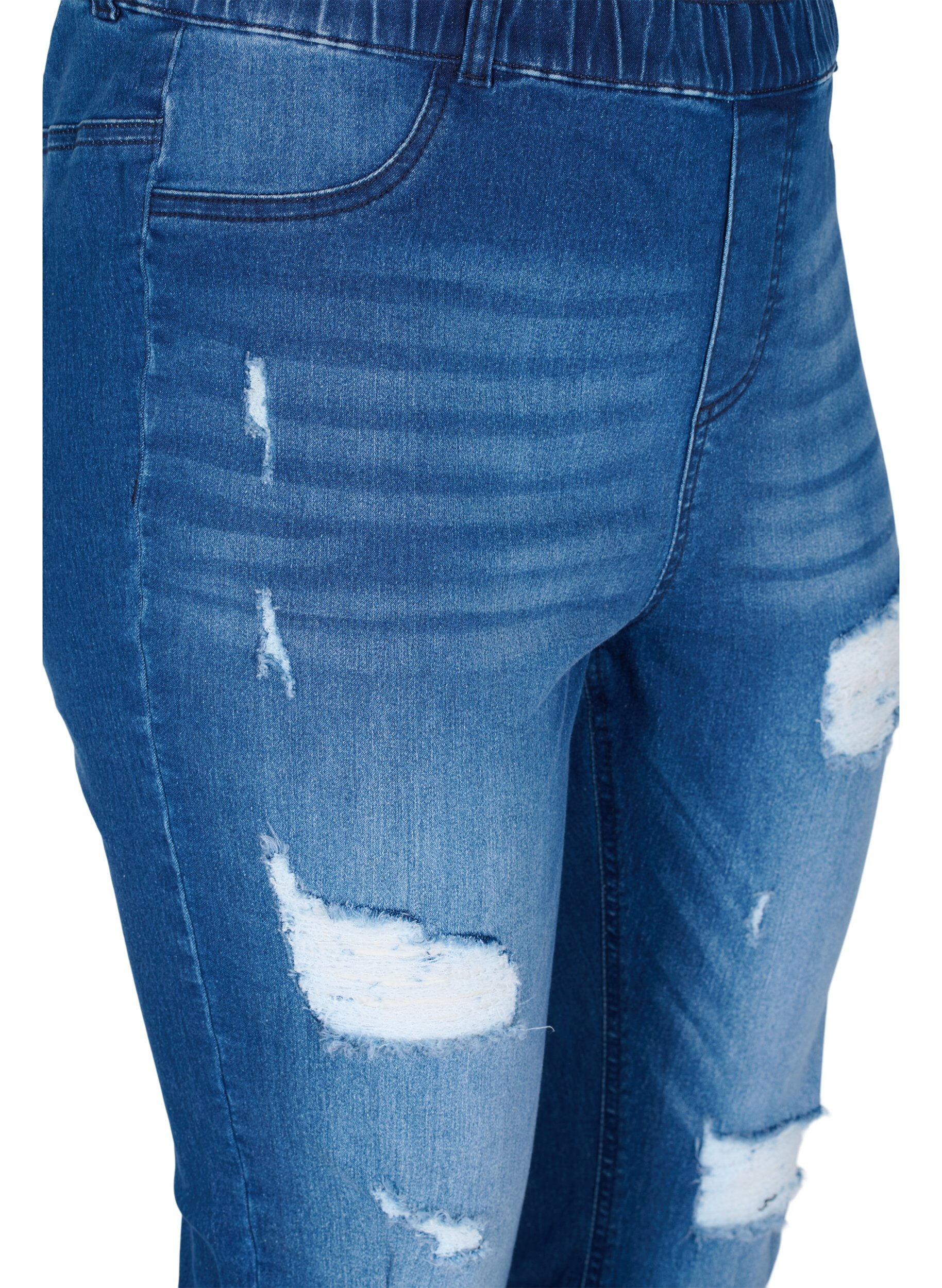 Zizzi Jeggings met rip, Dark blue, Packshot image number 2