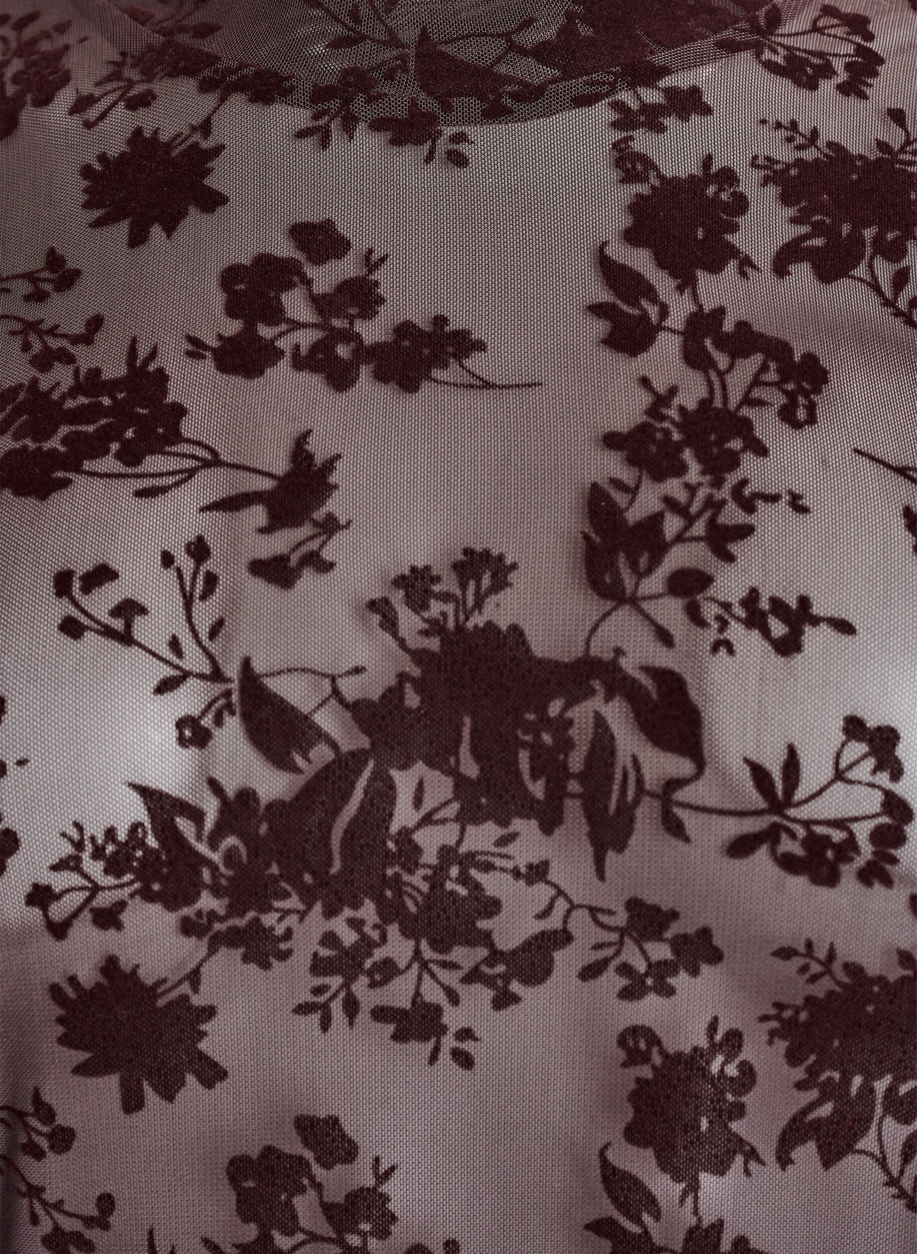 Zizzi Mesh blouse met bloemenpatroon, Bruin, Packshot image number 2