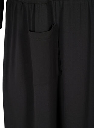 Midi-jurk in biologisch katoen met zakken, Black, Packshot image number 3