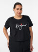 T-shirt met motief, Zwart, Model image number 0
