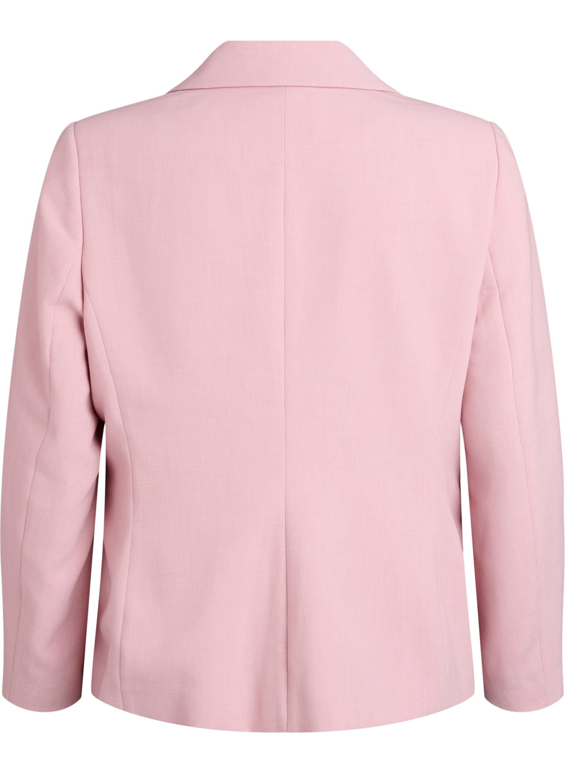 Zizzi Klassieke blazer met knoopsluiting en zakken, Roze, Packshot image number 1