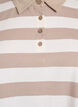 Polo shirt met lange mouwen en strepen, Beige, Packshot image number 2