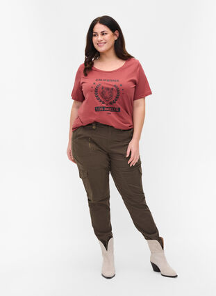 Katoenen t-shirt met print, Apple Butter CALI, Model image number 2