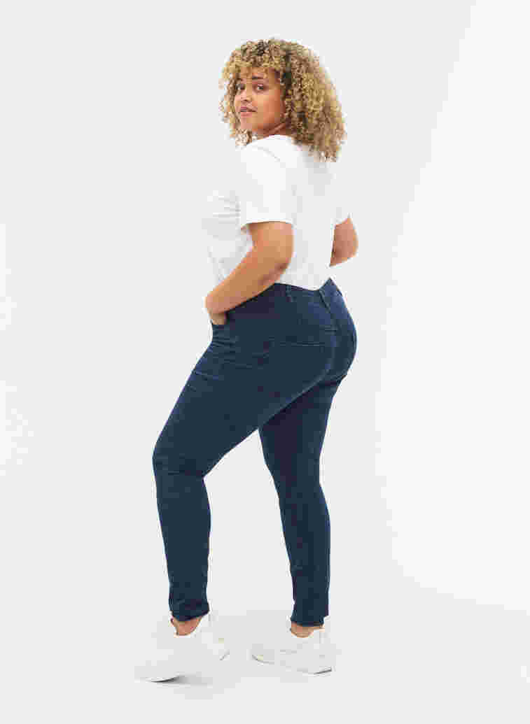 super slim fit Amy jeans met hoge taille, Dark blue, Model image number 2