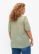 Blouse met korte mouwen en gestippelde structuur, Seagrass , Model image number 1