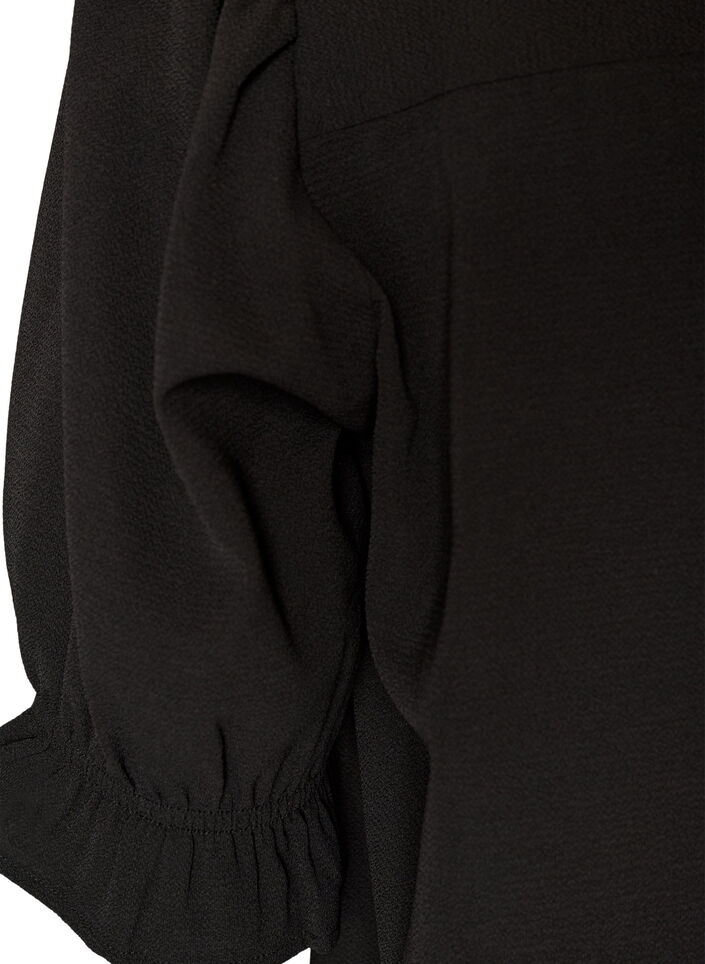 Shirtblouse met 1/2 mouwen, Zwart, Packshot image number 3