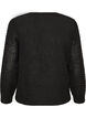 Gebreide blouse met een opengewerkt structuurpatroon, Zwart, Packshot image number 1