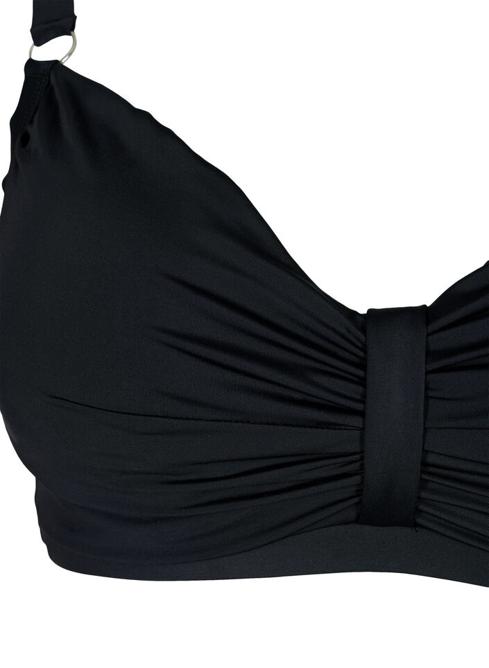 Bikini-bh met beugel en drapering, Zwart, Packshot image number 2