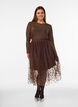 Midi-tule rok met hartjes, Bruin, Model image number 1