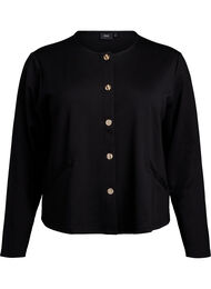 Cardigan met decoratieve knopen en lange mouwen, Black