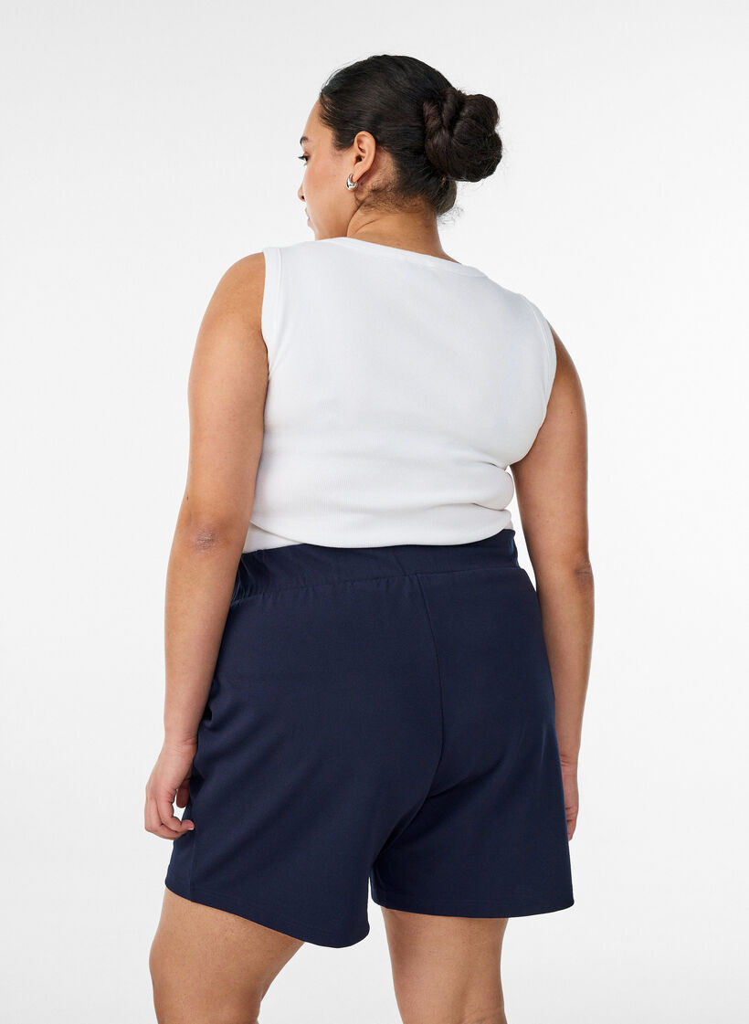 Korte broek met zakken en losse pasvorm, Blauw, Model image number 2