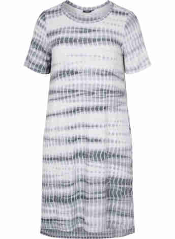 Viscose jurk met korte mouwen en tie-dye print