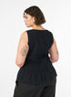 Mouwloze top van katoen en linnen met smock, Zwart, Model image number 2