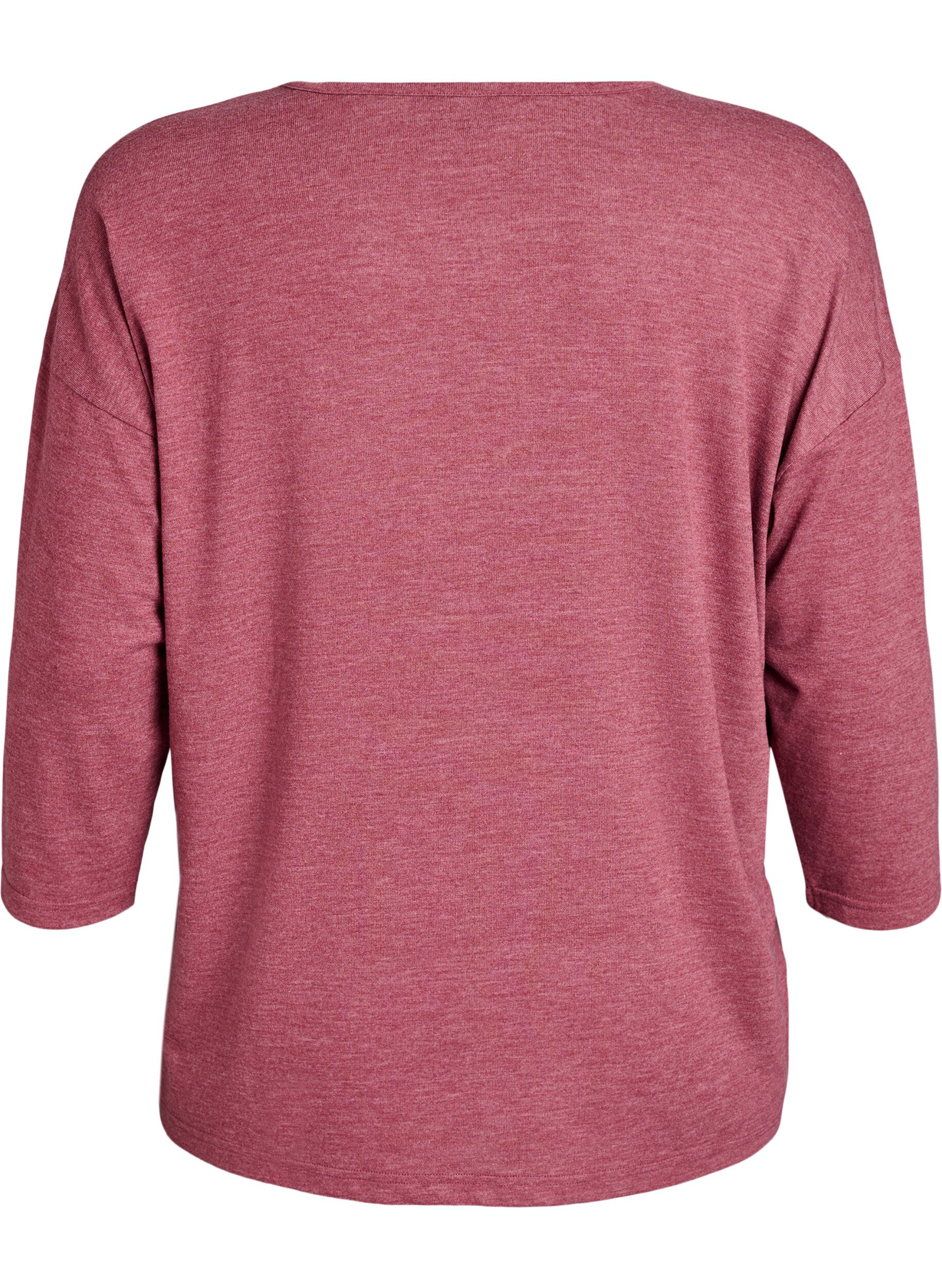 Zizzi Jersey blouse met 3/4 mouwen, Rood, Packshot image number 1