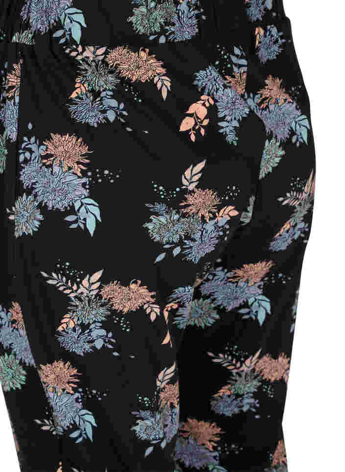 Katoenen pyjama broek met bloemenprint, Black Flower AOP, Packshot image number 3